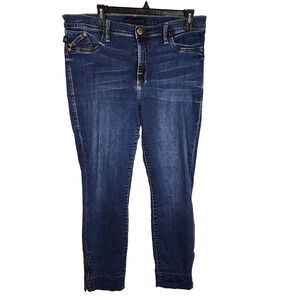 Rock & Republic Women Kashmiere Ankle Jeans Size 16 Blue Stretch Zip Ankle Denim